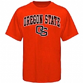 Oregon State Beavers Arch Over Logo WEM T-Shirt - Orange,baseball caps,new era cap wholesale,wholesale hats
